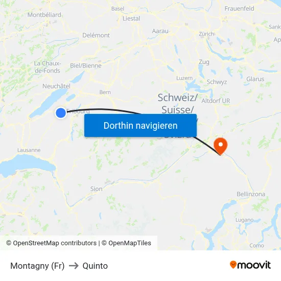 Montagny (Fr) to Quinto map