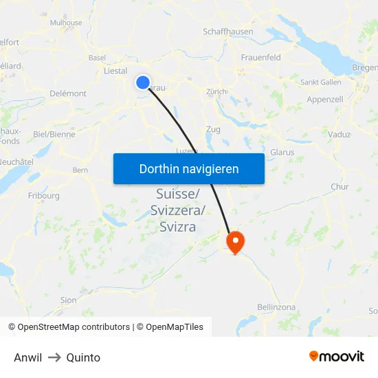Anwil to Quinto map