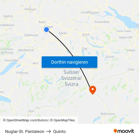Nuglar-St. Pantaleon to Quinto map