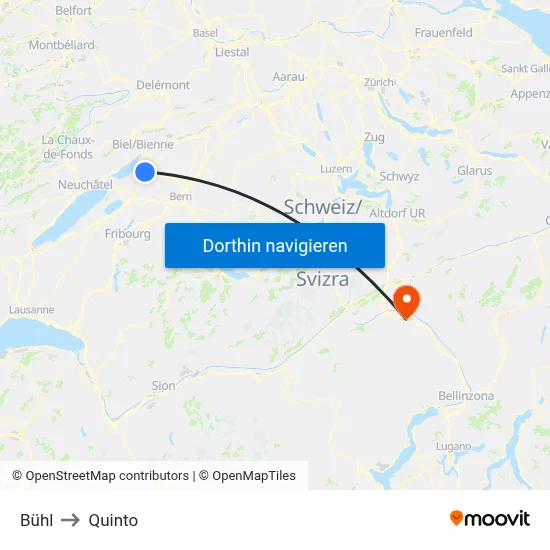 Bühl to Quinto map
