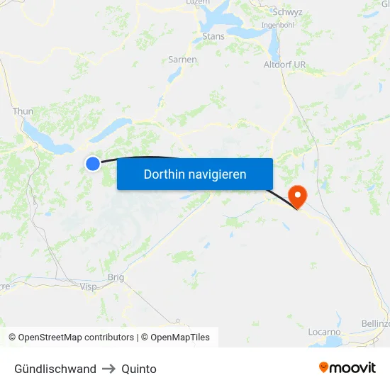 Gündlischwand to Quinto map