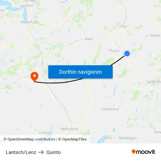 Lantsch/Lenz to Quinto map