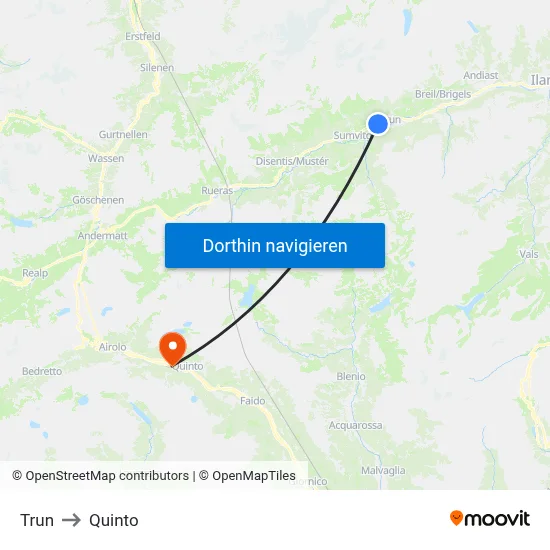 Trun to Quinto map