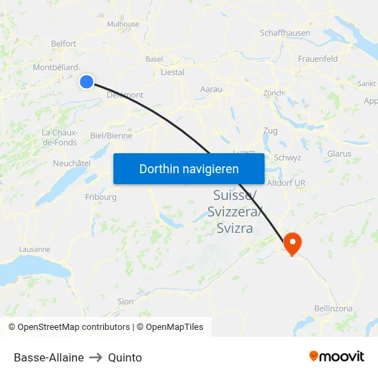 Basse-Allaine to Quinto map