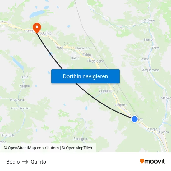 Bodio to Quinto map