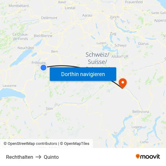Rechthalten to Quinto map