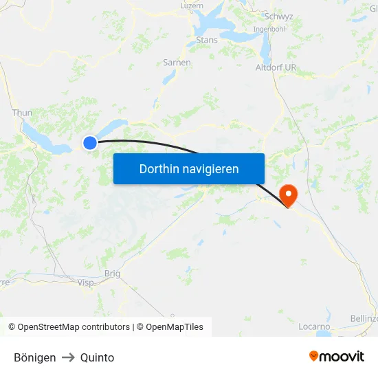 Bönigen to Quinto map
