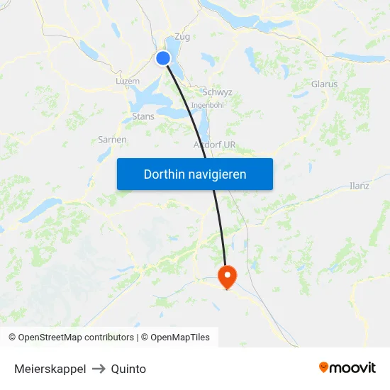 Meierskappel to Quinto map