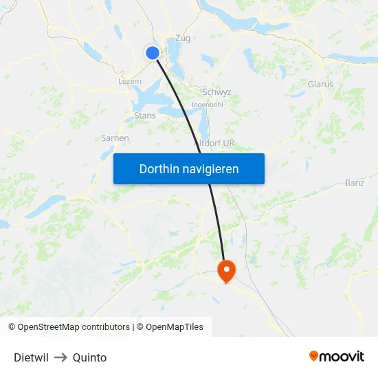 Dietwil to Quinto map