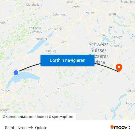 Saint-Livres to Quinto map