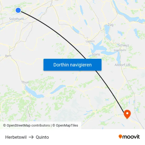 Herbetswil to Quinto map