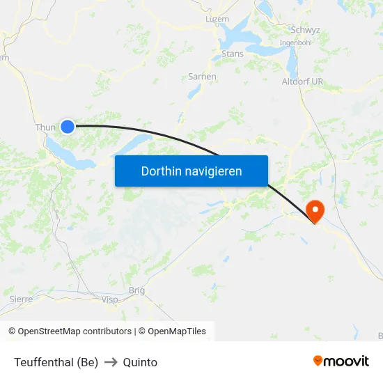 Teuffenthal (Be) to Quinto map