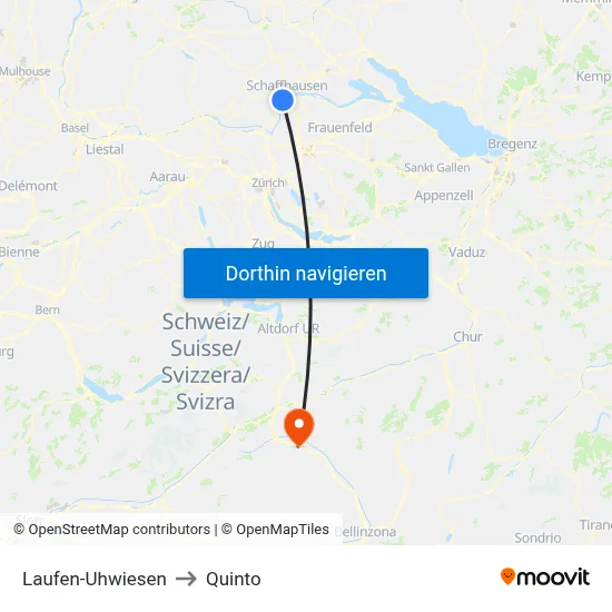 Laufen-Uhwiesen to Quinto map
