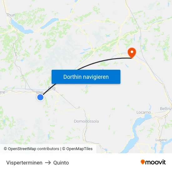 Visperterminen to Quinto map