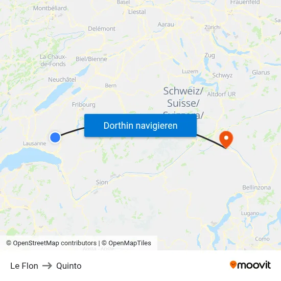 Le Flon to Quinto map