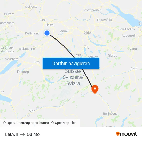 Lauwil to Quinto map