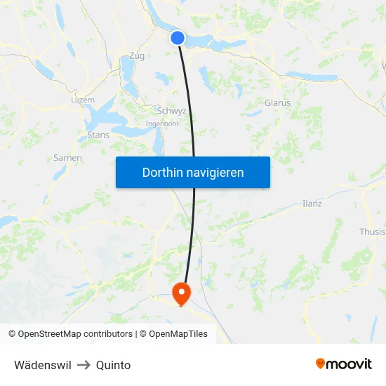 Wädenswil to Quinto map