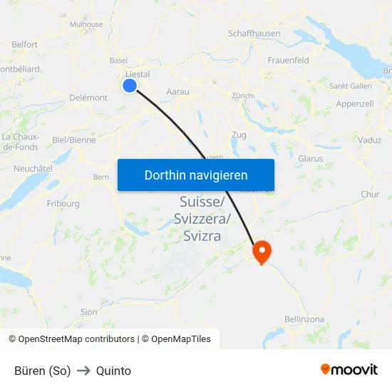 Büren (So) to Quinto map