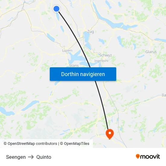 Seengen to Quinto map