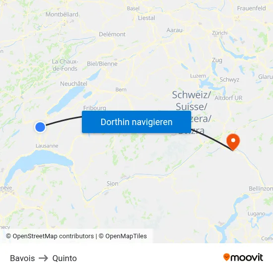 Bavois to Quinto map