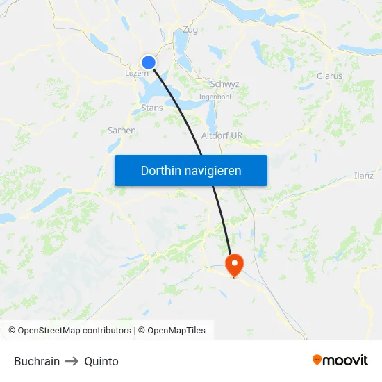 Buchrain to Quinto map