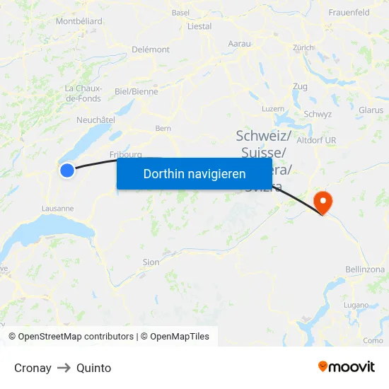 Cronay to Quinto map