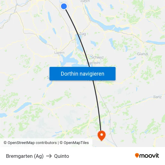 Bremgarten (Ag) to Quinto map