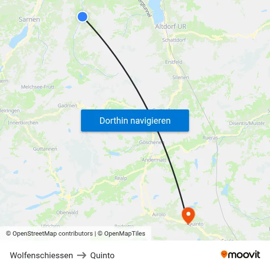 Wolfenschiessen to Quinto map