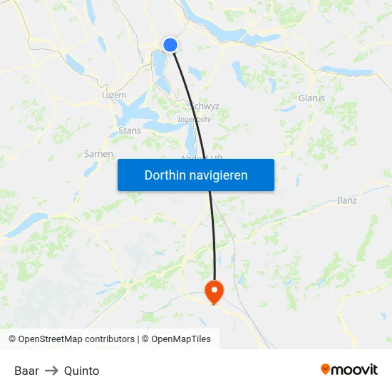 Baar to Quinto map