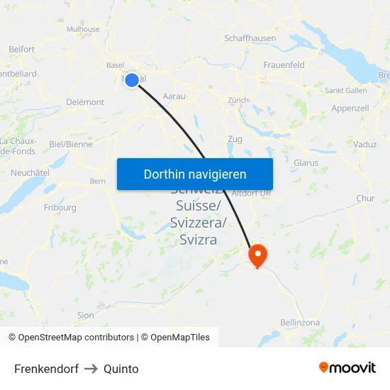Frenkendorf to Quinto map
