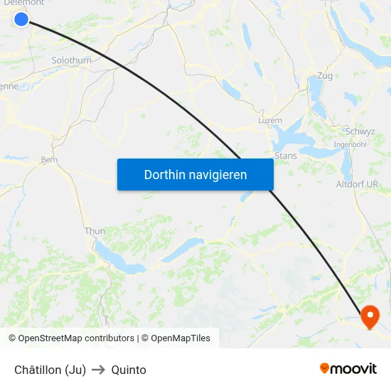 Châtillon (Ju) to Quinto map