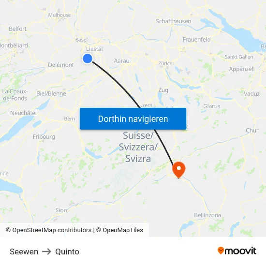 Seewen to Quinto map