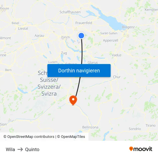 Wila to Quinto map
