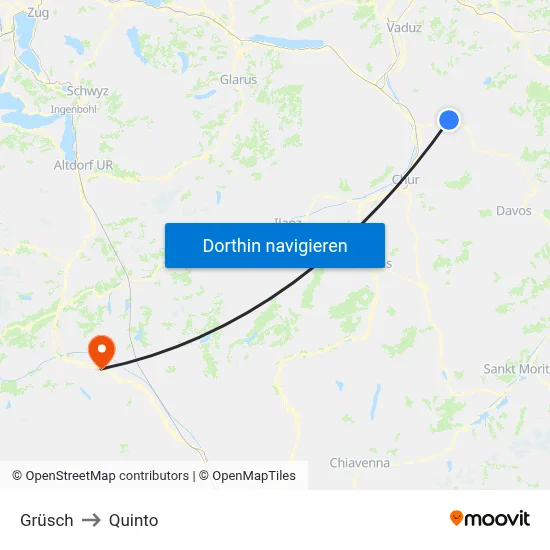Grüsch to Quinto map