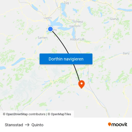 Stansstad to Quinto map