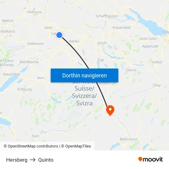 Hersberg to Quinto map