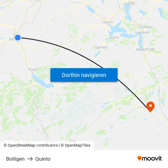 Bolligen to Quinto map