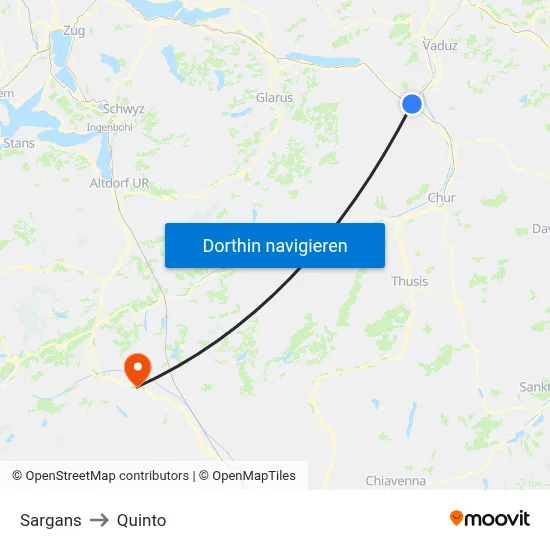 Sargans to Quinto map