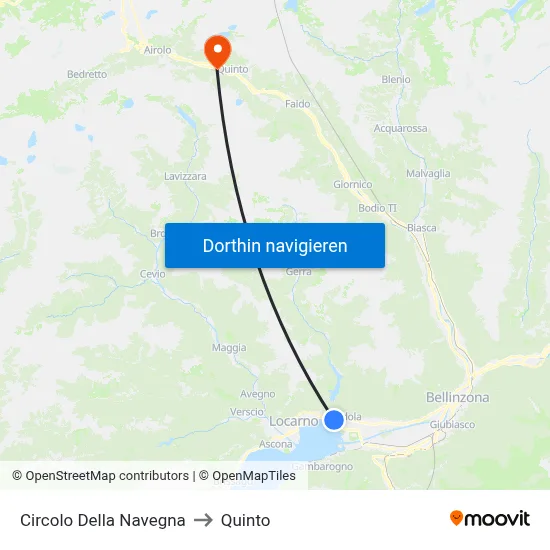 Circolo Della Navegna to Quinto map