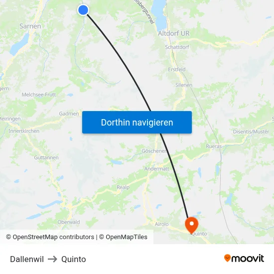 Dallenwil to Quinto map