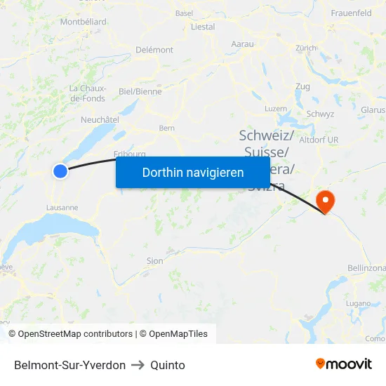 Belmont-Sur-Yverdon to Quinto map