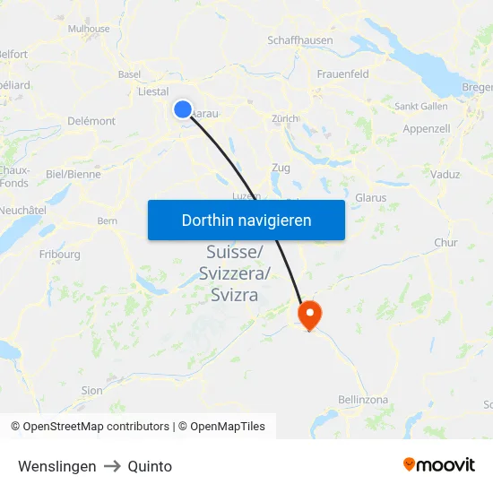 Wenslingen to Quinto map