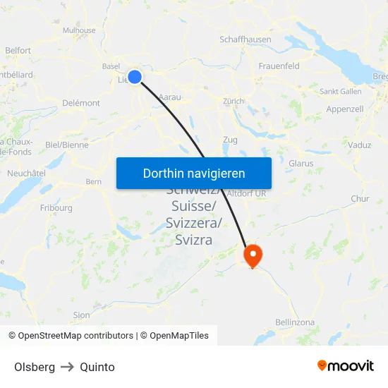 Olsberg to Quinto map