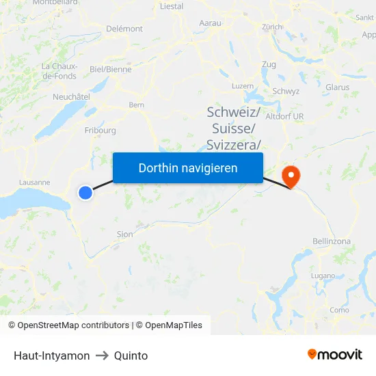 Haut-Intyamon to Quinto map