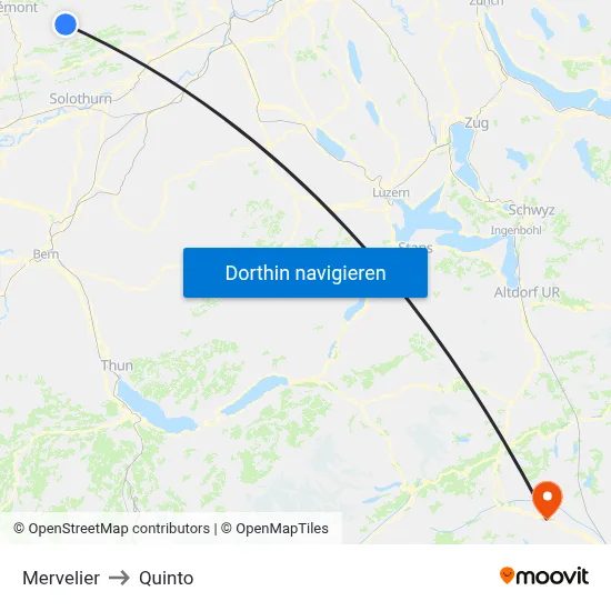 Mervelier to Quinto map