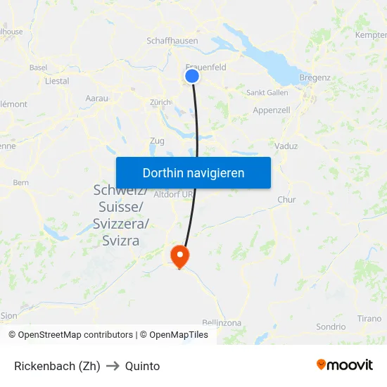 Rickenbach (Zh) to Quinto map