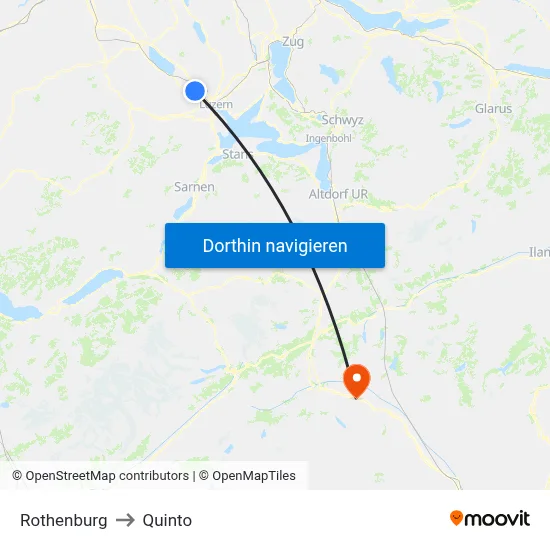 Rothenburg to Quinto map