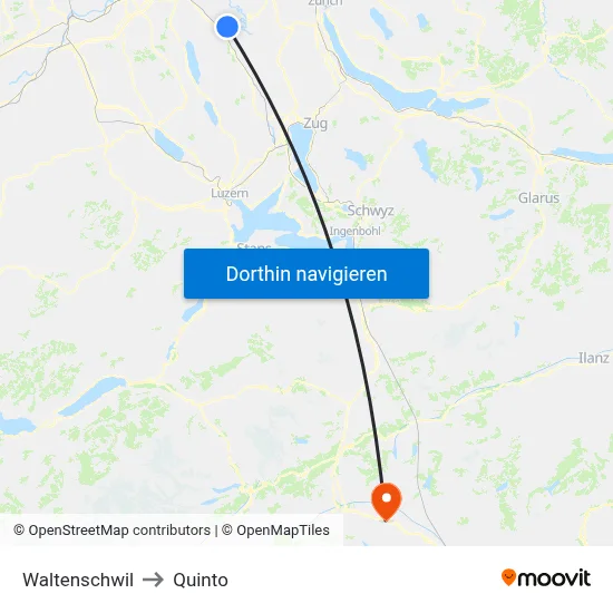 Waltenschwil to Quinto map