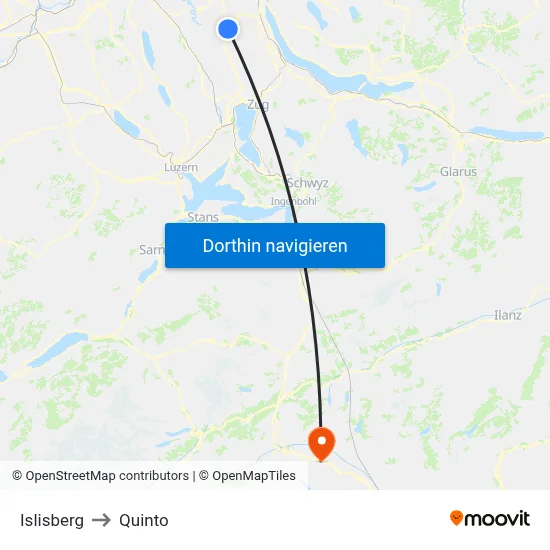 Islisberg to Quinto map