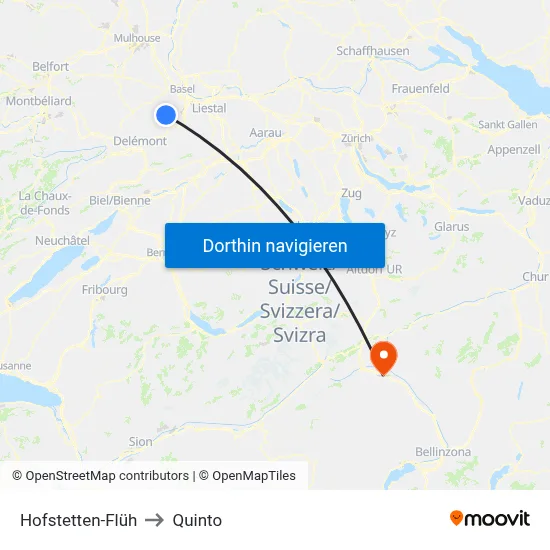 Hofstetten-Flüh to Quinto map